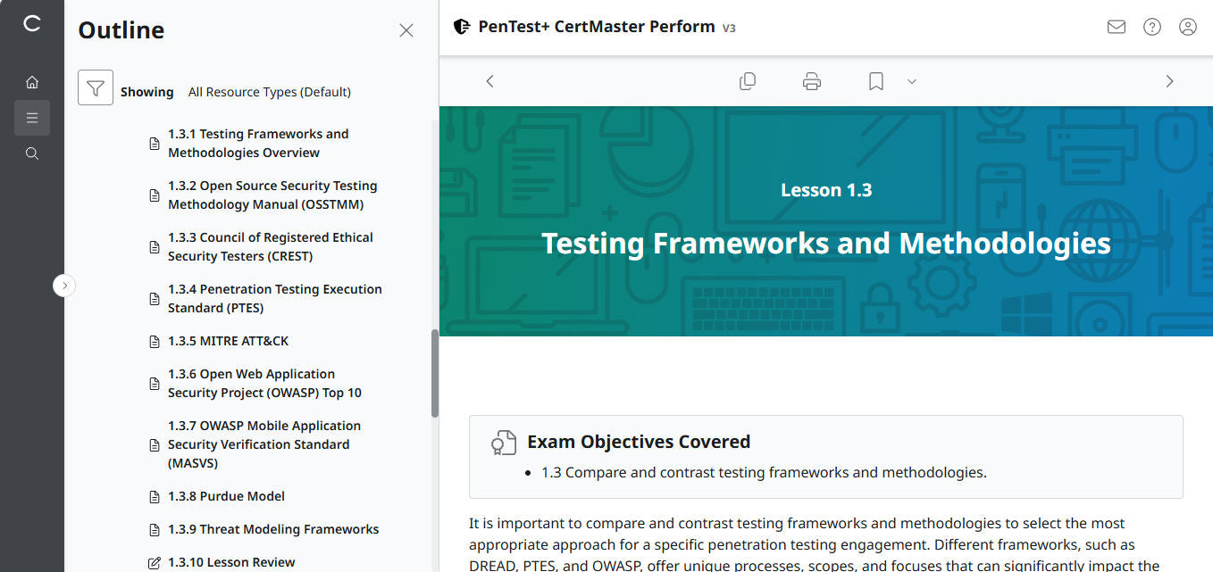 CompTIA PenTest+ CertMaster Perform  PT0-003 (V3)