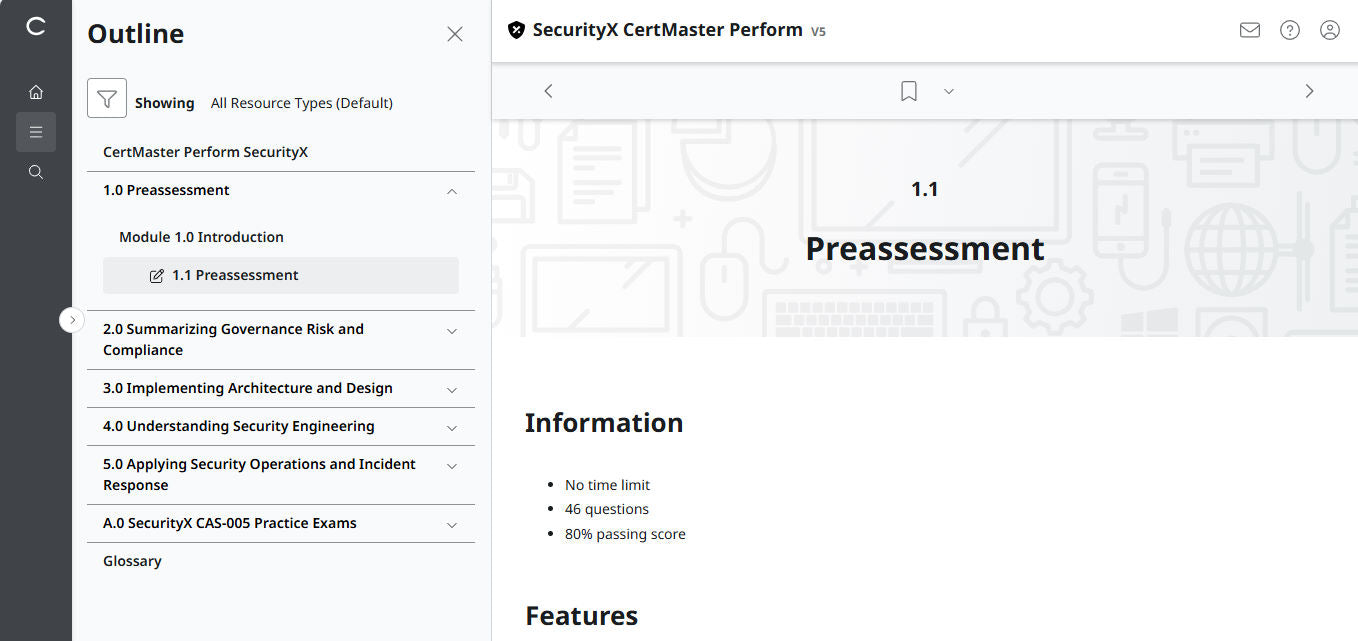 CompTIA CertMaster Perform – SecurityX CASP+ CAS-005 Individual License